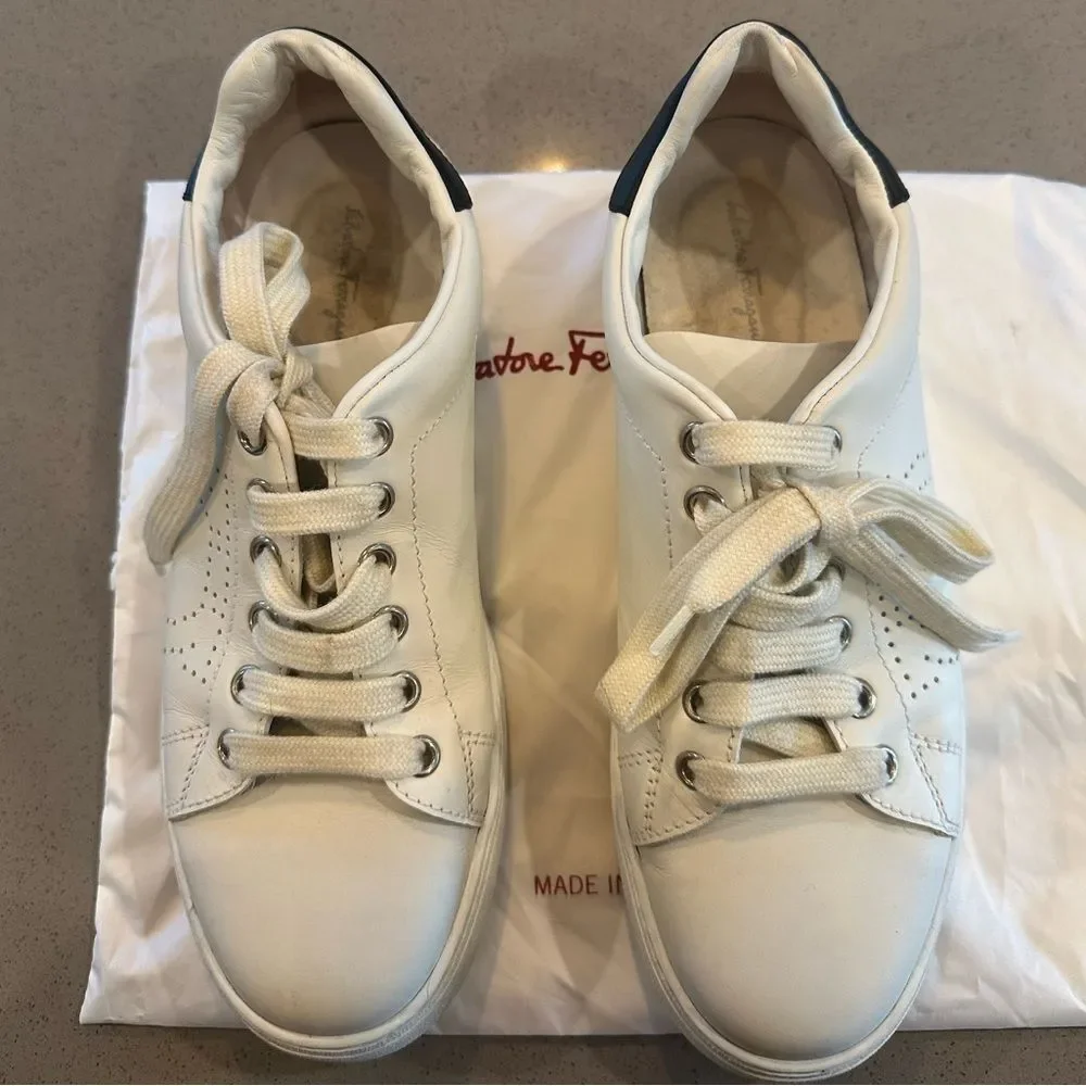 Salvatore Ferragamo White Sneakers Womens size 7